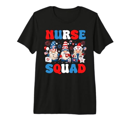 4th of July Gnomes America USA Flag Patriotic Nurse Squad Premium Tri-Blend T-Shirt