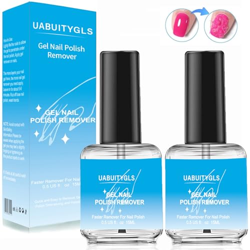 Quitaesmalte de uñas de gel de 2 piezas, removedor de esmalte de uñas en Acrylic Powder profesional, quita las uñas en 3-5 minutos, sin remojar ni envolver, removedor de gel de esmalte de uñas DIY