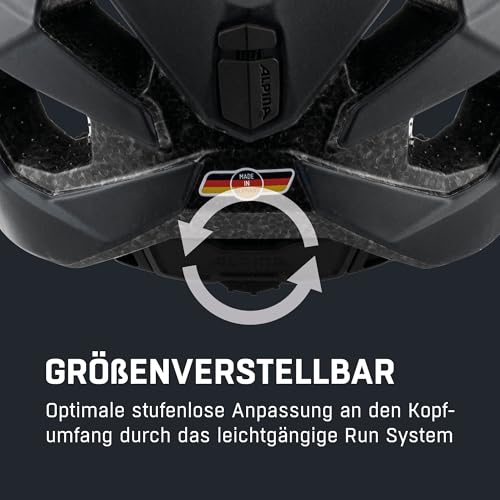 Foto von ALPINA ANZANA - Optimal Anpassbarer, Leichter & Sicherer Fahrradhelm Mit Fliegennetz & Nachrüstbarem LED Für Erwachsene, Black matt, L (57-61 cm)