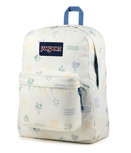 Image of JanSport SuperBreak Plus Backpack with Padded 15-inch Laptop Sleeve and Integrated Bottle Pocket - Spacious and Durable Daypack for Work and Travel - Sunny Sketches