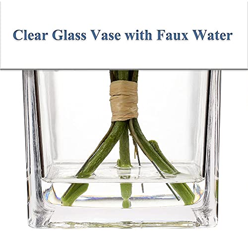 Fake Flowers With Vase Hydrangea Artificial Flowers In Vase Peony Faux Flowers In Vase Rose Silk Flowers Peonies Floral Arrangements Artificial With Vase For Home Bathroom Office Table Shelf Decor #TOP4