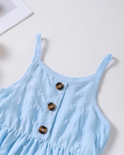 Little Girl Dresses 4T Dress for Toddler Girls 5T Kids Summer Outfits 4 Year Old Girl Clothes Blue Sleeveless Slip Camisole Sundress Casual Dress