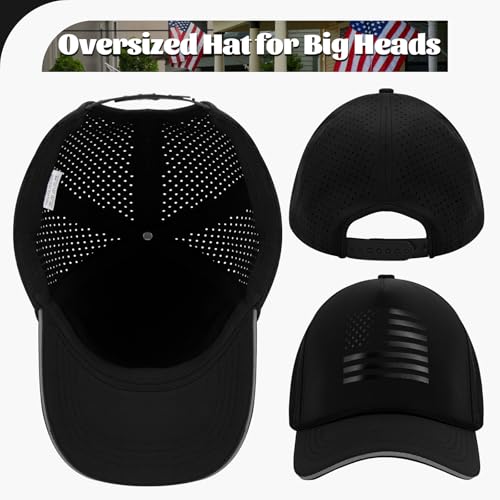 Image of Oversize XL XXL XXXL American Flag Trucker Hat, 250th Anniversary Snapback Hats, Large USA Baseball Cap for Men Big Heads