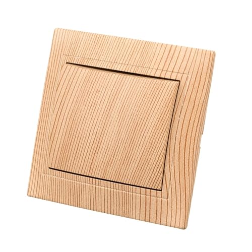 Conmutador Interruptor Pared Interruptor basculante de pared madera 2 piezas, CA, 1 unidad, vía, encendido/apagado, clásico, plástico en aerosol, botón luz, panel ignífugo(1 Gang 1 Way Switch)