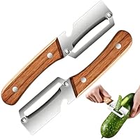 2 Packed Multifunktions Gemüseschäler für die Küche, Multifunktionaler Kuchen Schaler mit flaschenöffner, holzgriff