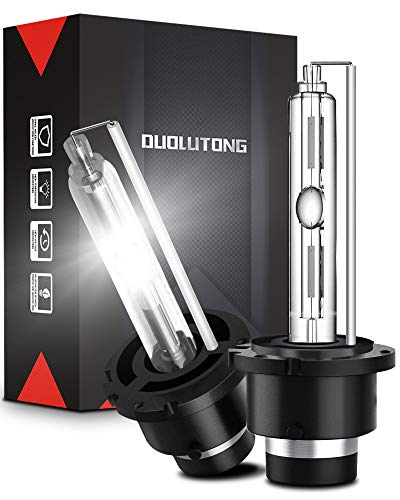 DUOLUTONG D2S/D2R/D2C Xenon HID Bulb Direct Replacement 6000k Diamond White Light 55W High or Low Beam for 12V Car HID Headlight Bulb Replacement for 66240 66040 85122, Pack of 2