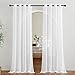 NICETOWN Sheer Curtain Panels Ivory - Eyelet Top Solid Voile for Kitchen/Hotel, Off White=Ivory, 2 Pieces, 54 Wide x 84 inches Length,Ivory