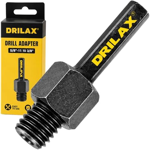 Drilax 5/8"-11 to 3/8" Drill Adapter – Converts Angle Grinder Accessories to Standard Cordless Drills | for Diamond Hole Saws, Grinding Cups & Polishing Pads