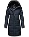 Produktbild MARIKOO warme Damen Winter Jacke Winterjacke Parka Stepp Mantel lang B892 [B892-Strel-Navy-Gr.XL]