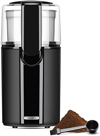 TWOMEOW Electric Coffee Grinder for Beans, Spices and Herb, Stainless Steel Blades, 1 Removable Stainless Steel Bowls, Makes up to 9 Cups, Black