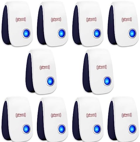Ultrasonic Pest Repeller 10 Pack Electronic Pest Repellent Plug in Indoor Insect Repellent Mosquito Repellent for Roaches, Spider, Mice, Bugs, Pest Control for Home, Warehouse, Office, Kitchen