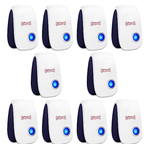 Ultrasonic Pest Repeller 10 Pack Electronic Pest Repellent Plug In Indoor Insect Repellent Mosquito Repellent For Roaches, Spider, Mice, Bugs, Pest Control For Home, Warehouse, Office, Kitchen #TOP23
