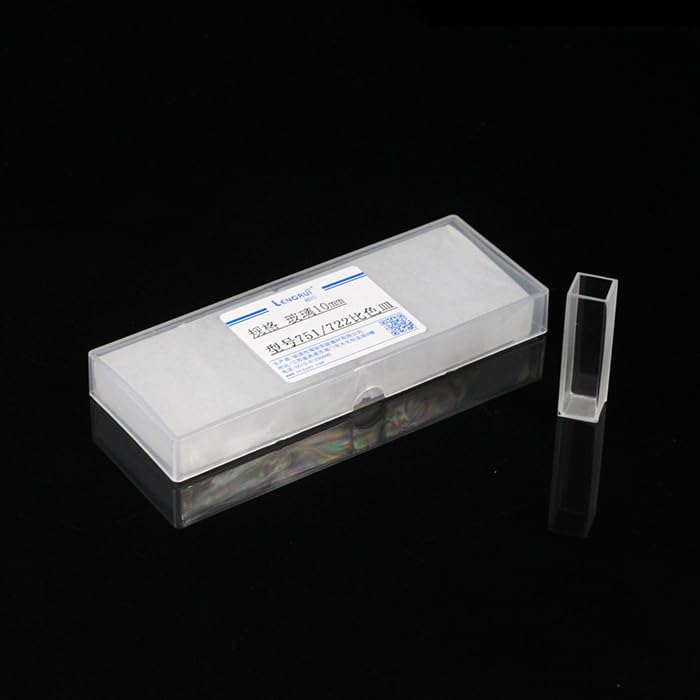 2 cubetas de cuarzo de 50 mm de longitud de trayectoria con tapa for espectrofotómetros, tubo de cuarzo de 12,5 ml.