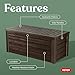 Keter Westwood 150 Gallon Deck Box Organizer, Doubles as 2-Person Bench Seat, Brown – Large Resin Outdoor Storage and Seating with Lockable Lid for Garden, Pool, and Patio