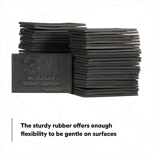 3M Wetordry Rubber Squeegee 05517, 2-3/4 In X 4-1/4 In, Comfort Fit, Flexible, For Wet Sanding #TOP4