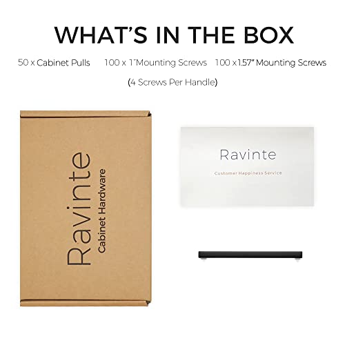 Image of Ravinte Matte Black Cabinet Handles Slim Cabinet Pulls, 5 Inch CC, 50 Pack | Slim Square Bar Grip, Smooth Drawer Pull Feel, Kitchen Cabinet Update, For Cupboards, Dressers, Drawers, Hardware Projects