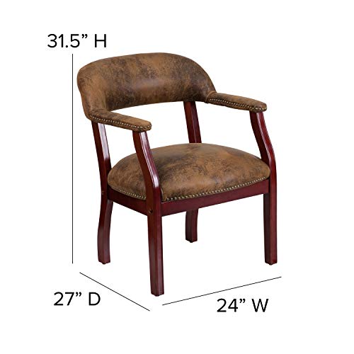 Flash Furniture Bomber Jacket Brown Luxurious Conference Chair With Accent Nail Trim #TOP30