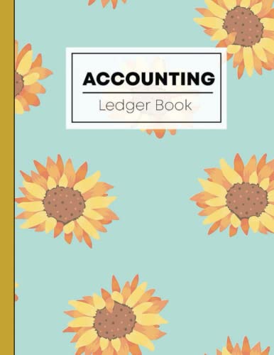 Accounting Ledger Book: Large Simple Accounting Ledger Book For Bookkeeping And Small Business - 110 Pages - Income Expense Account Notebook Sunflower Head In Soft Pastel Colors Pattern