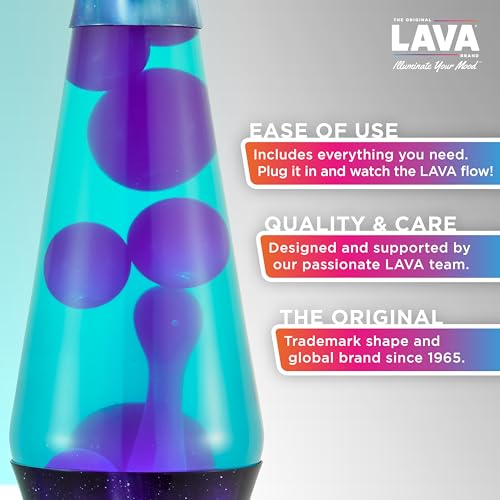 Lava Lamp - 14.5" Aurora Borealis - The Original Motion Lamp - Purple And Teal Liquid With Printed Base - Item #2047 - 2