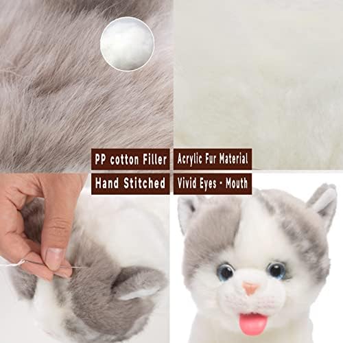 CU-MATE Interactive British Shorthair Blue Cat- Electronic Interactive Stuffed Animal Cat- Handmade Realistic Electronic Plush Cat- Companion Pet Gifts for Boy/Girl