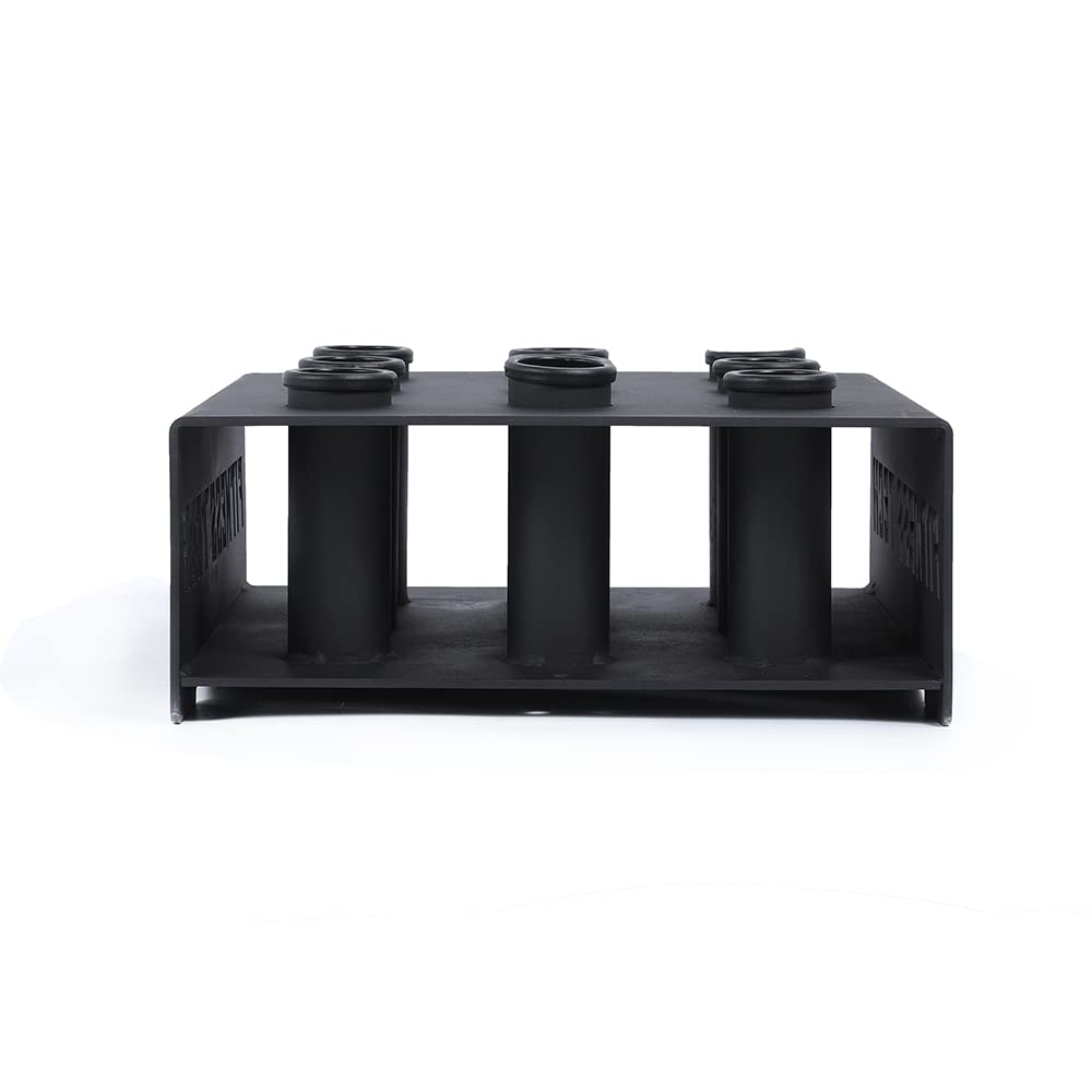Soporte de Suelo para Barra Olímpica - Rack de Almacenamiento y Protección de Superficies - Capacidad para 9 Barras Olímpicas - 20 Kg - 44 x 42,9 x16,5 Cm