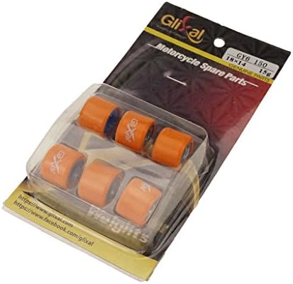 Glixal ATKS-04023 18x14mm High Performance Racing Variator Roller Weights Set 152QMI 157QMJ GY6 125cc 150cc Scooter Moped ATV Go-Kart (15 gram)