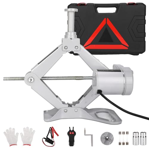 Trihelper Electric Car Jack 3 Ton Floor Jack 12V Truck Jack Stands Kit Scissor Car Lift Jack for Tire Change and Road Emergencies with Carrying Case