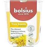 Bolsius Duftkerze True Scents Mimosa im Glas Gelb Klein