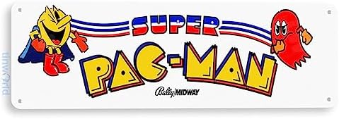 Tinworld Tin Sign: Super Pac-Man Arcade Game Room Shop Marquee Metal Decor Retro Console C505 image 4