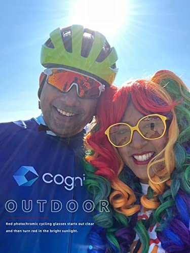 Scvcn Photochromic Cycling Glasses Clear Mtb Glasses Men Women Mountain Bike Glasses Transition Biking Sunglasses Motorcycle Goggles Bicycle Riding Glasses Cycle Road Bike Cycling Sunglasses Red #TOP1