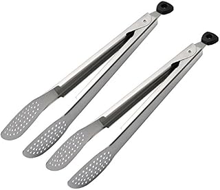 Sunwinc Kitchen Food Tongs, 2 Pack Premium Stainless Steel Cooking Tongs with Non