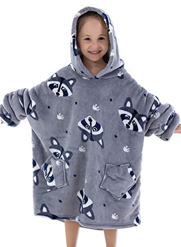 Wearable Blanket Hoodie for Toddlers, Infant 2-6YR Sherpa Blanket Sweatshirt with Pocket, Super Warm Wearable Hoodie Fits 2-6 Years Little Kids Girls Boys