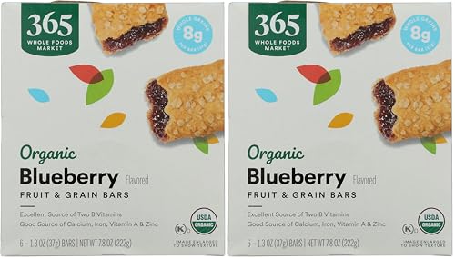 365 by Whole Foods Market, Organic Blueberry Cereal Bar 6 Count, 7.8 Ounce (Pack of 2)