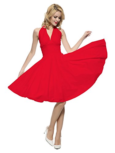 Maggie Tang Women's 1950s Vintage Rockabilly Dress Size XL Color Red