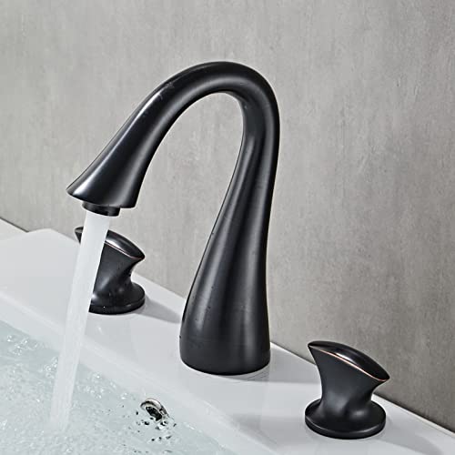 Robinet lavabo 3 trous rétro brossé pour vasque et meuble de toilette design