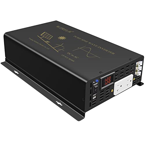 Reliable Pure Sine Wave Power Inverter 3000Watt Dc 12Volt To Ac 120Volt With Dual Ac Outlets And 2× 2.4A Usb Port & Hardwire Terminal For Rv Trucks Boats And Solar System #TOP27