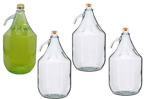 Botellas de fermentación de cristal BDG5Z, 5 l, juego de 4