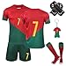 yumcute Football Kits for Boys, Soccer Training Shirts Jersey Shorts Set with Socks Guard Plate Keychain For Kids Children