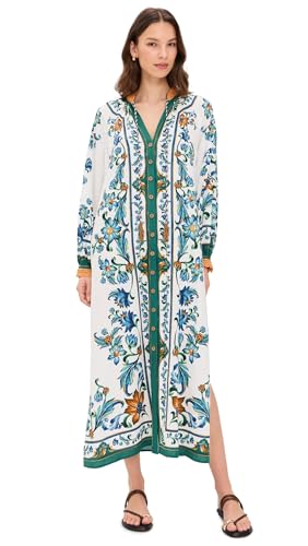 farm rio green and white maxi dress FARM Rio US Fruit Beauty Maxi Dress in Off-White