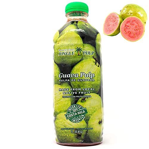 Jungle Pulp Guava Puree Mix Pasteurized Fruit From Costa Rica Perfect For Smoothies,Cocktails, Desserts And More. 33.81 Oz/ 1 Liter. #TOP18