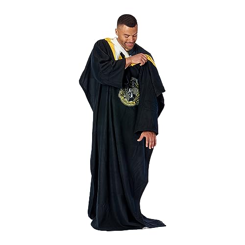 NORTHWEST Harry Potter Comfy Throw Blanket with Sleeves, 48 x 71 Inches, Hufflepuff Rules, Cozy Harry Potter House Uniform by Northwest - Used condition - Image 3