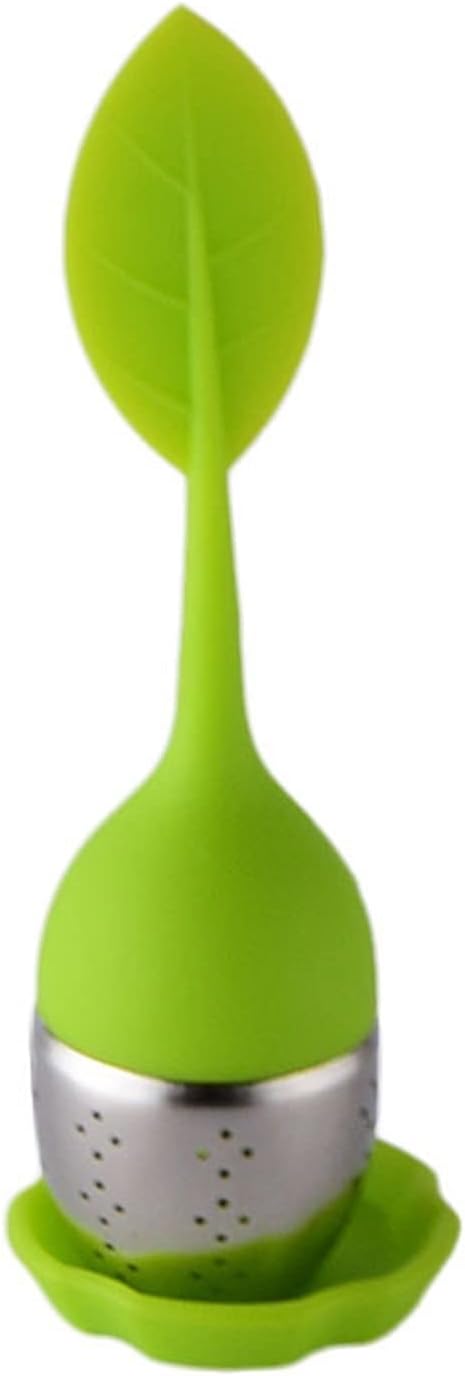 Tea Filters Tea Maker Stainless Steel Leaf Filter Handle Tea Sieve Tool Tea Strainer (Color : Green)