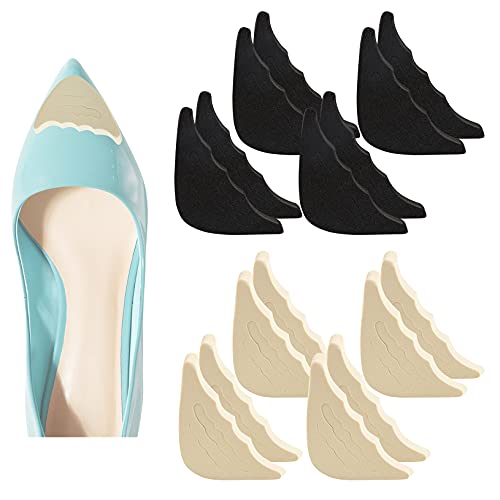 Ponpon 8 Pairs Toe Filler Inserts Reusable Shoe Filler Inserts for Too Big Shoes Adjustable Shoe Filler for Both Men and Women