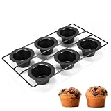 CGGYYZ 6 Mulden Antihaft-Popover Pfannen, Muffinform, große tiefe Cupcake-Backform, Muffinformen für Backsets, antihaftbeschichtet