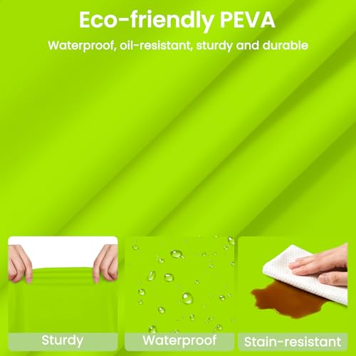 Image of LANLISA 4 Pack Lime Green Plastic Table Cloth Disposable, 54 x 108 Inch Rectangle Tablecloth, Halloween, Summerween Decor, Christmas Decorations Tablecloths, Plastic Cover