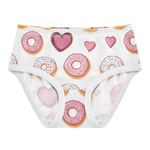 Wusikd Doughnuts Girls' Underwear Cotton Hearts Girls Briefs Soft Toddler Underwear 2T