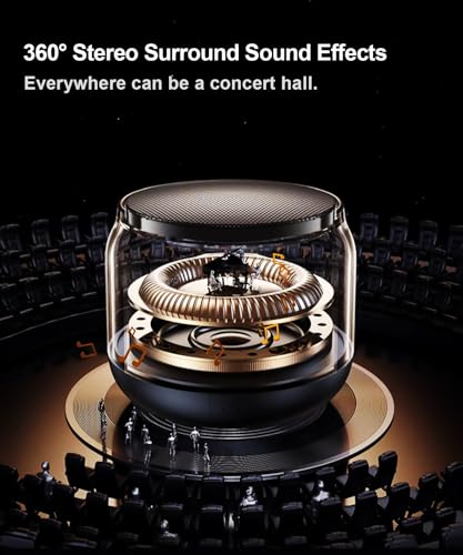 Image of Mini Portable Bluetooth Speaker, TWS Pairing Bass LED Lights, Rechargeable