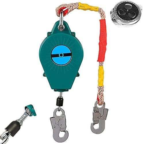 Anti-drop rope kit,Self Retracting Lifeline, Fall Protection Safety Harness with Lanyard for Worker Construction, Rock Climbing, Fire, Personal Protective Equipment with Rebar Hook//28
