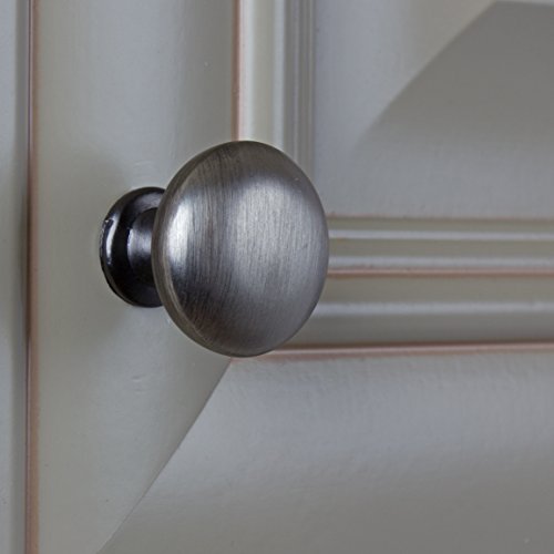 Gliderite Hardware 5411-P-25 1.125 Inch Diameter Classic Round Cabinet Knobs 25 Pack, Satin Pewter Finish #TOP4