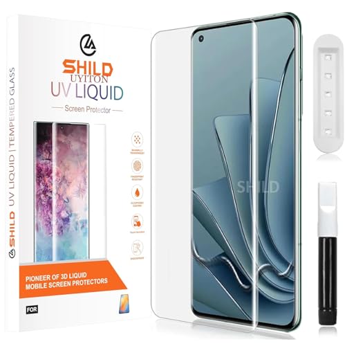 Image of SHILD Tempered Glass Screen Protector Compatible with OnePlus 10 Pro /Oneplus 9 Pro (6.7 Inch) | Curved UV Screen Guard | 9H Hardness | HD Clear | Fingerprint Sensor Support | Full Coverage | Easy Installation | Pack of 1